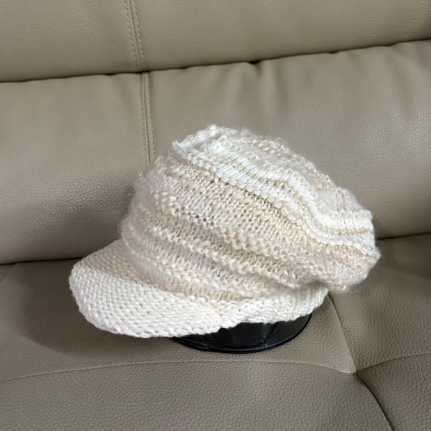 Pocket girl color mix knit cap