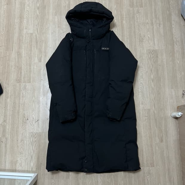 데상트 남성 히트나비 구스다운 후드 롱패딩 L/100 