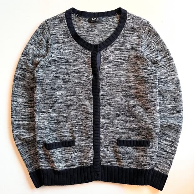 아페쎄 멜란지 트위드 가디건