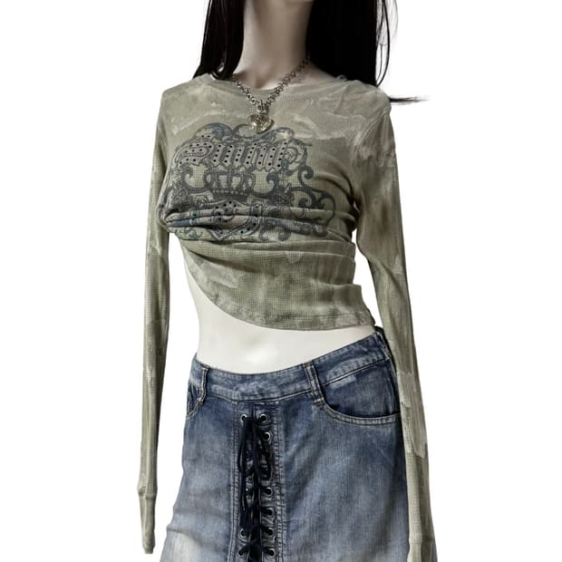 Y2k 슬림핏 그런지 탑