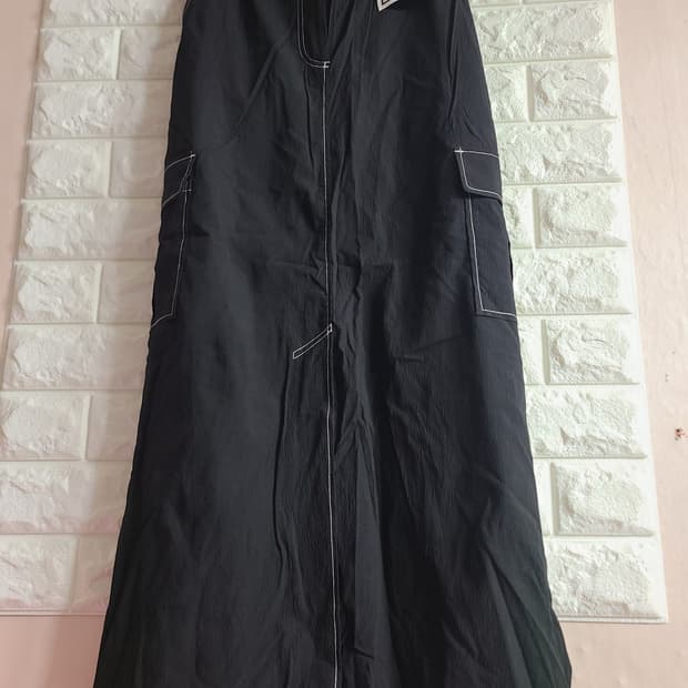 O'2nd x Charlotte Molas 블랙 카고 롱 스커트(s)