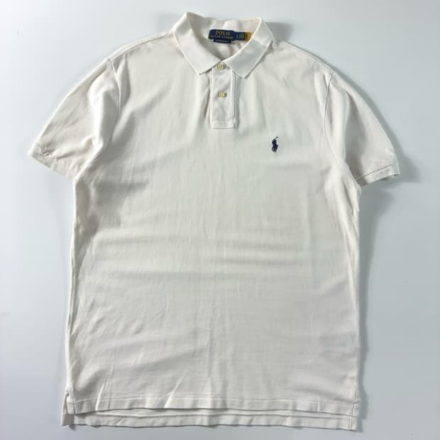 Polo 폴로 랄프로렌 신형자수 코튼 화이트 반팔 카라티셔츠