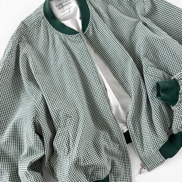 90s 빈티지 베네통 깅엄 봄버 자켓