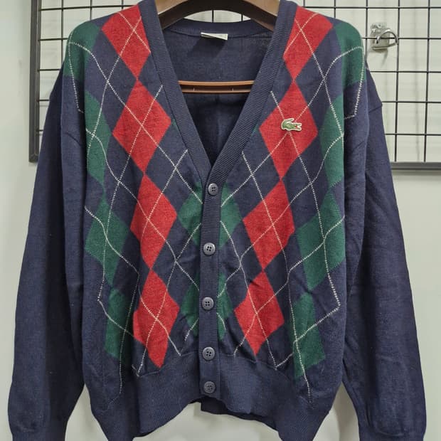 105XL 라코스테 패턴 울 니트 가디건