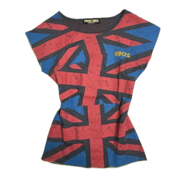 PRIVE JOKE 성조기 영국국기 펑크 y2k 갸루 반팔