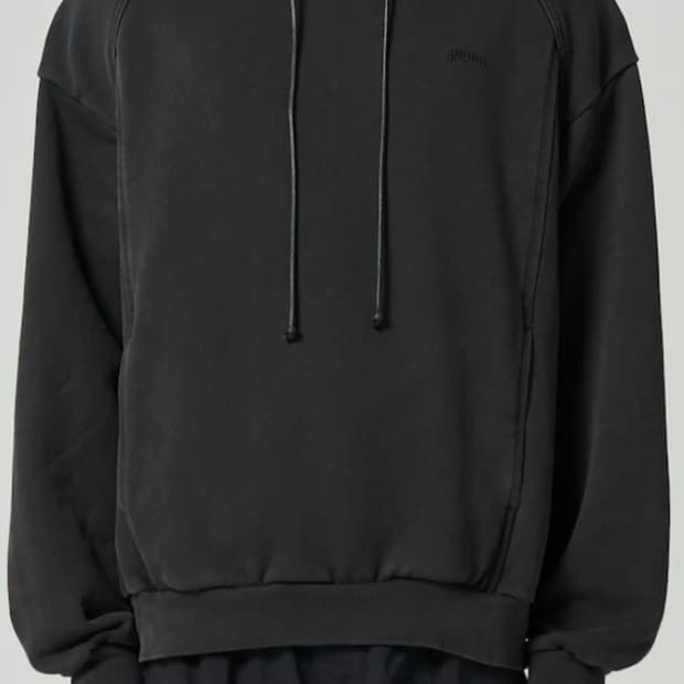 준지 23fw 코튼 스티치 가먼트다잉 후드 S