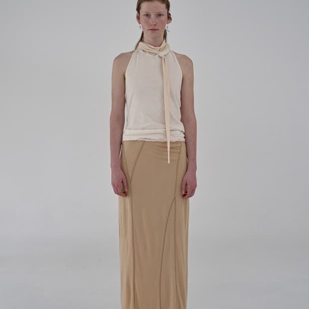 Verso scalf halter neck top_cream