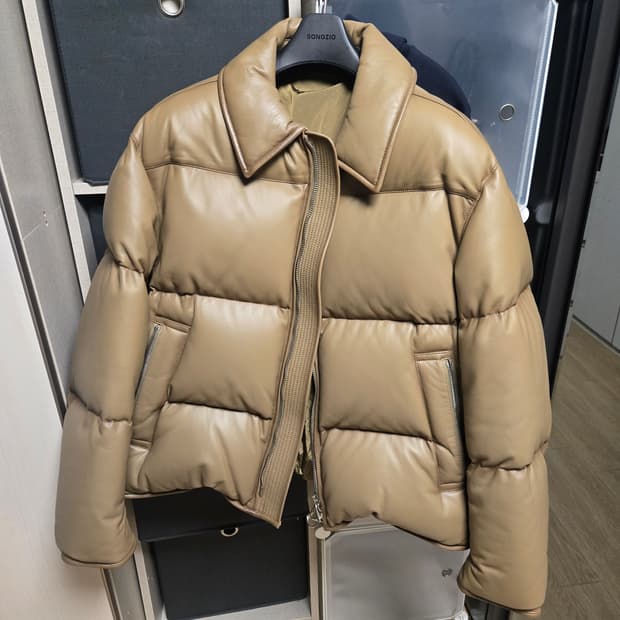 솔리드옴므 가죽카라패딩 50