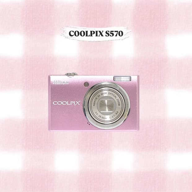 니콘 쿨픽스 S570 베이비핑크 빈티지디카