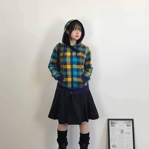 Element Color Plaid Zip Hoodie