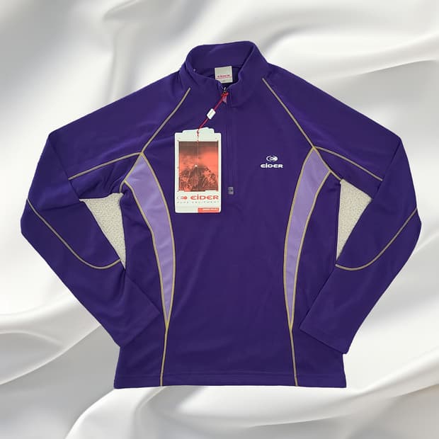 새상품 아이더 EIDER 퍼플 하프 집업 티셔츠 (XS/85)