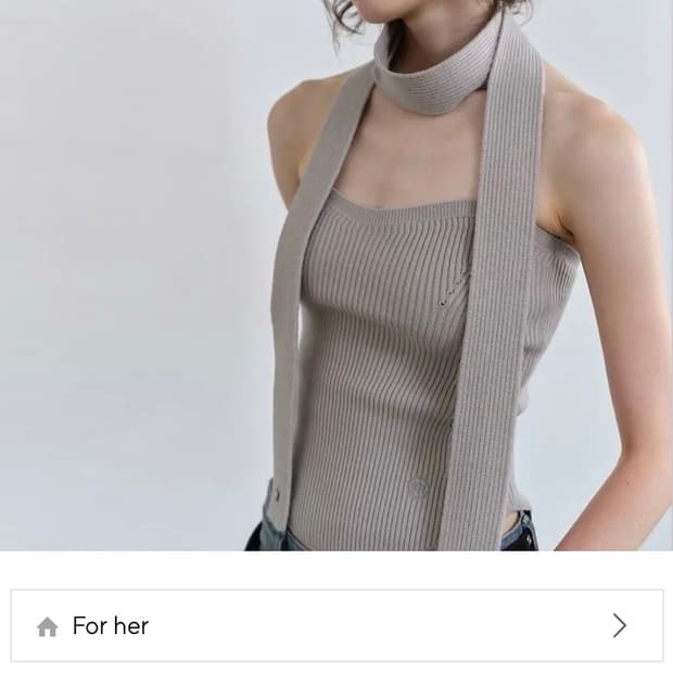 [For her] 머플러 탑 니트 세트 (Grey)