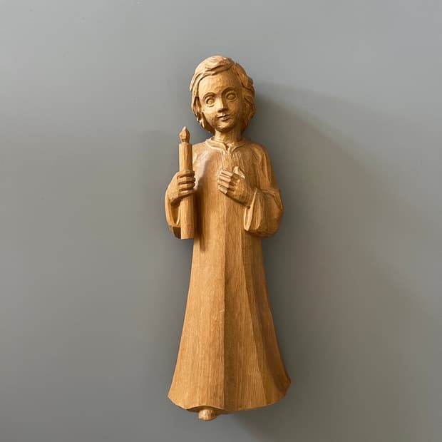 빈티지 수제 목각 조각 인형