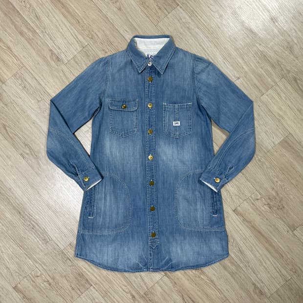 44~55) Lee 재팬 여성 연청워싱 데님 원피스자켓