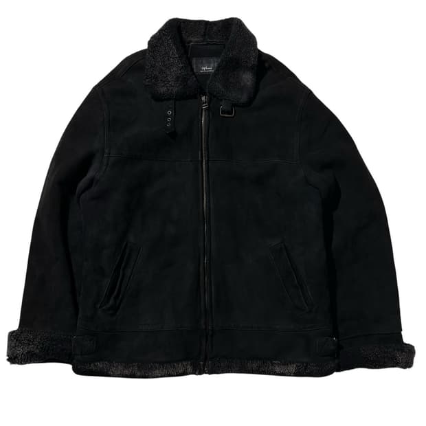 Opt002 램스킨 시어링 무스탕 봄버 자켓 블랙