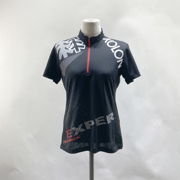 코오롱스포츠 여성반집업반팔티셔츠 블랙 90