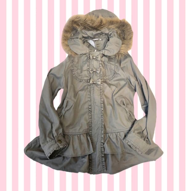 히메 라떼갸루 모리걸 3연 리본 애니팜 카키 야상