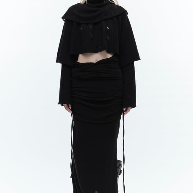 Wettag 웻태그 더블 레이어 데미지 크롭니트 혜인서보헤미안서울아카이브