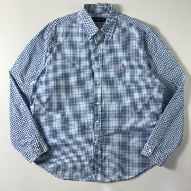 Polo  폴로 랄프로렌 자수 코튼 깅엄 체크셔츠 