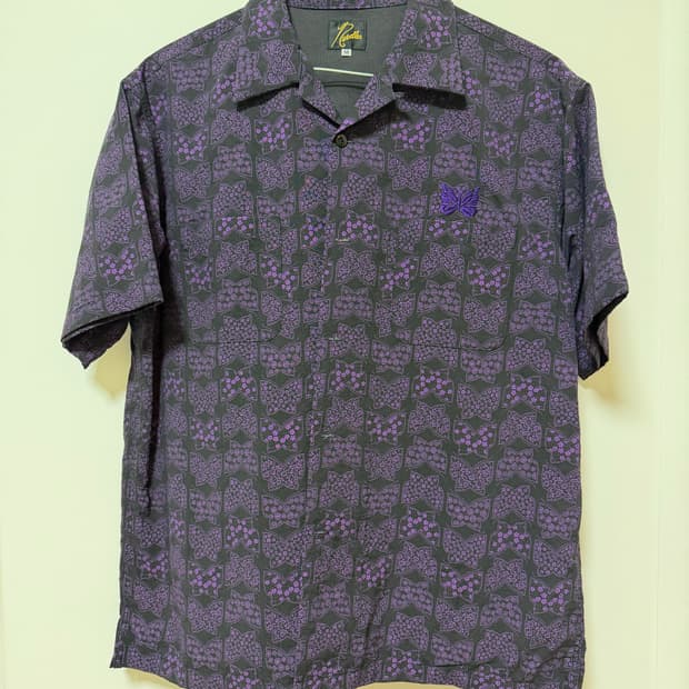 니들스 X 빔즈 별주 카바나 셔츠 블랙/퍼플 M