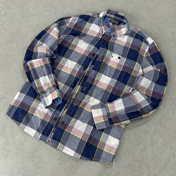 타미힐피거 체크 셔츠 남방 s