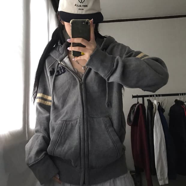 아베크롬비 그레이 후드집업
