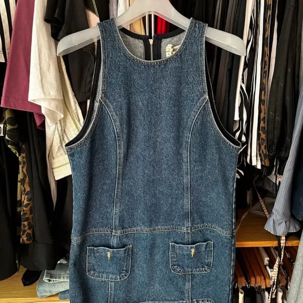 오버듀플레어 데님 원피스