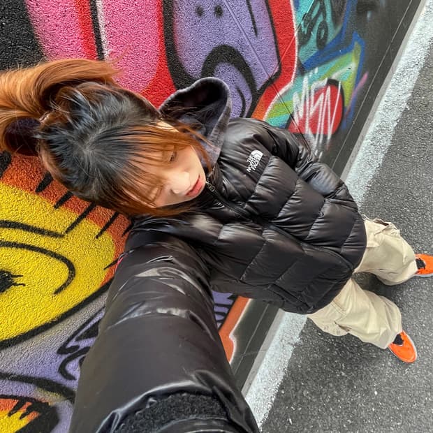 노스페이스 경량 패딩 너드 스트릿 코디 세트