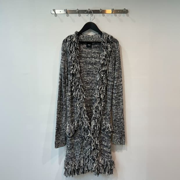 프린지 루즈핏 롱 가디건