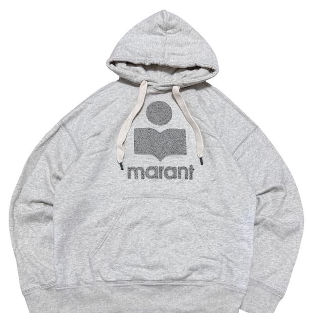 이자벨마랑 뽀글이로고 회색 후드티