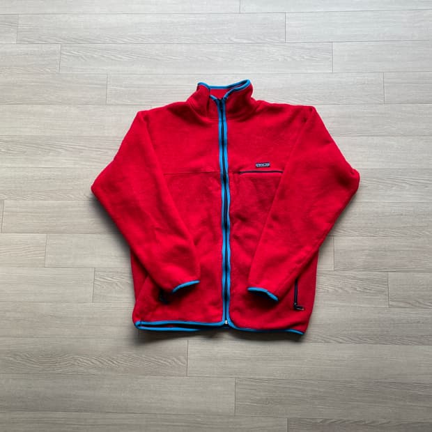 80s 파타고니아 플리스 자켓 레드 블루 신칠라