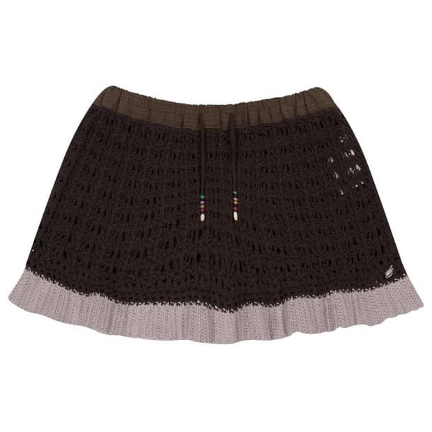코이세이오 레이어드 니트 스커트 브라운