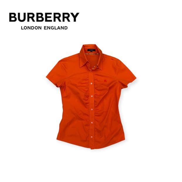 [ 38 ] 버버리 런던 오렌지 반팔 셔츠