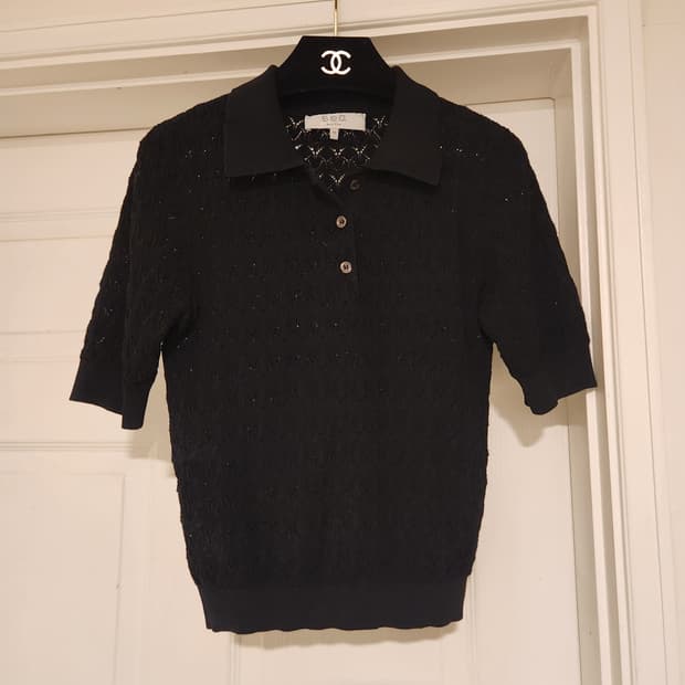 (정품)씨뉴욕 SEA NY 블랙 폴로 니트탑