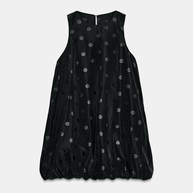 ZARA 자라 벌룬 도트 패턴 원피스 XS (4772/824/800)