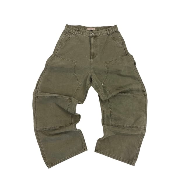 [3] 아오이로 커티드 더블니 팬츠 올리브 