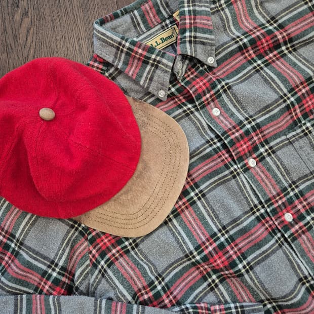 LL BEAN Tartan Check Flannel  Shirt