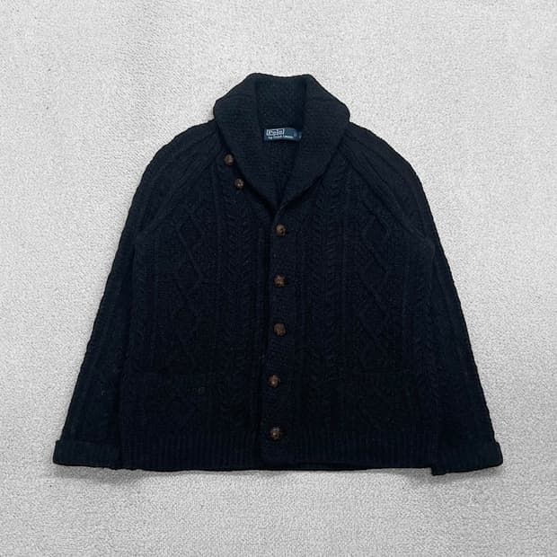 폴로 랄프로렌 숄 카라 니트 가디건 챠콜