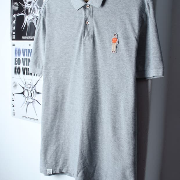 (XL-2XL) 올젠 반팔 카라 티셔츠 스몰로고 그레이-H31467