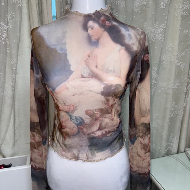 Vintage see-through crop sleeve