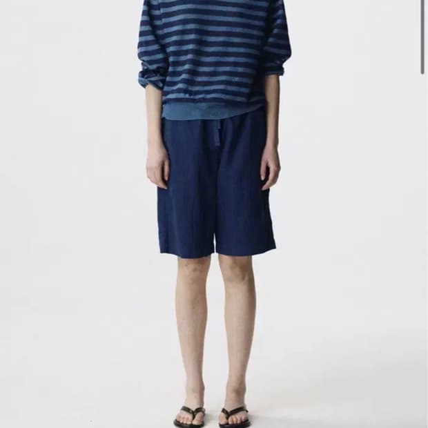 낫띵리튼 Pale linen banding pants(Deep blue)