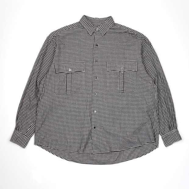 Porter classic 플란넬 깅엄 체크 롤업 셔츠 블랙