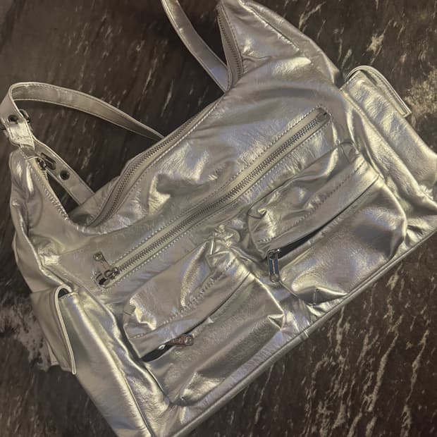 세이모온도 포켓 머그백 L 실버