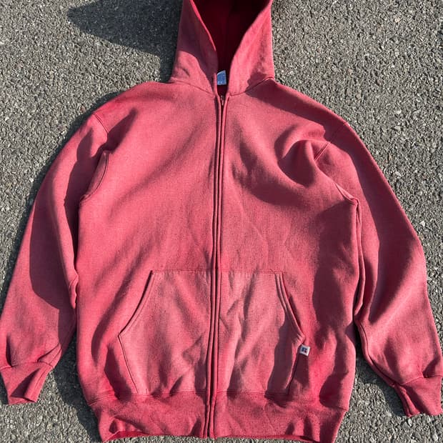 90‘s 러셀 페이드 후드집업 XL