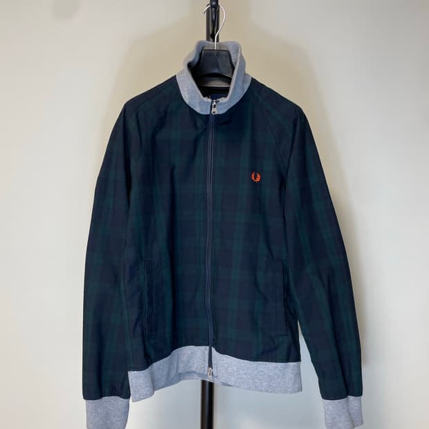 프레드페리 재팬 체크 패턴 봄버 집업