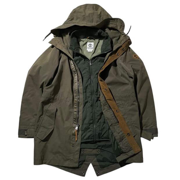 팀버랜드 경량패딩 라이너 투인원 피쉬테일 필드 파카 야상 자켓