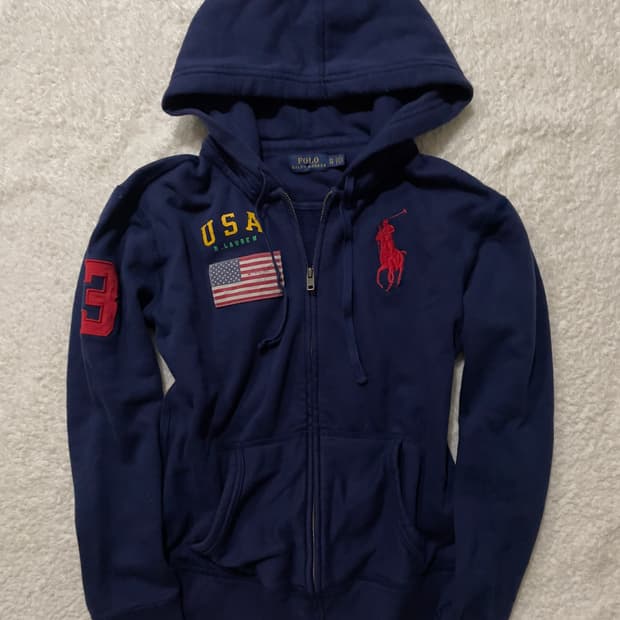 폴로 랄프로렌 빅포니 성조기 후드집업
