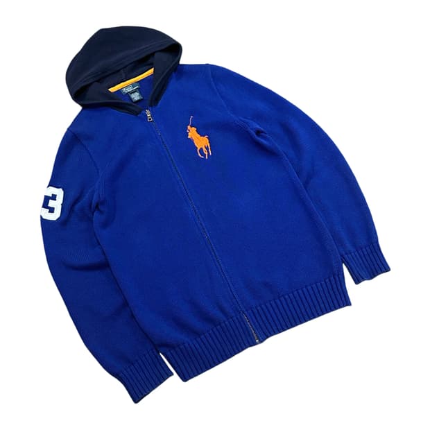 폴로 빅포니 니트 후드집업 (M-L)