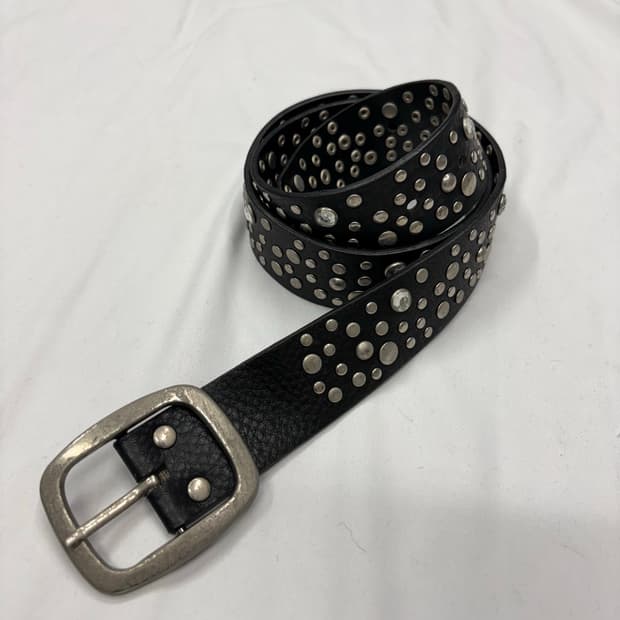 빈티지 펑크 스터드 레더 벨트 Studded Leather Belt  S
