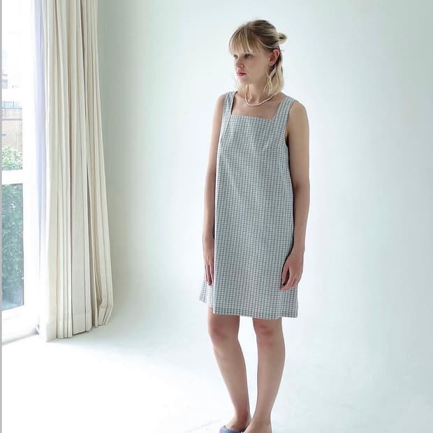 AugustCloud_basic dress_blue check